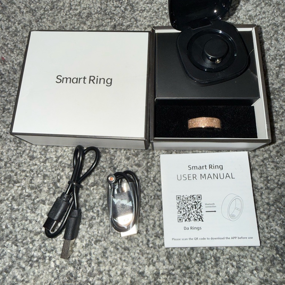 Halo Smart Ring Rose Gold and Black